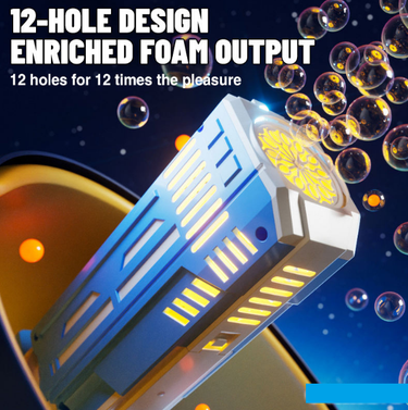 12 Holes Automatic Circulation Colorful Bubble Gun With Lights